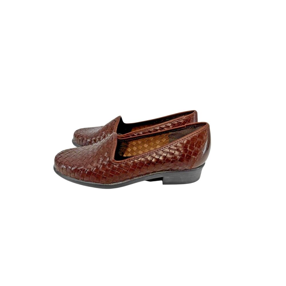 Romano Made In Brazil Basket Weave Loafers Leather Size 6